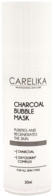 Маска для лица гелевая Carelika Charcoal Bubble Mask Обогащающая кислородом  (30мл)