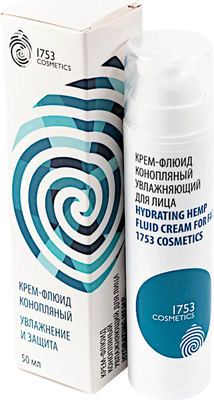 Крем для лица 1753 Cosmetics Hydrating Hemp Fluid Cream Конопляный увлажняющий (50мл) - 