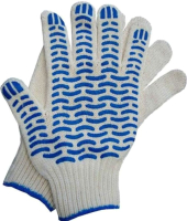 Перчатки защитные Kronex ПВХ волна 10 класс / PER-0027 (белый) - 