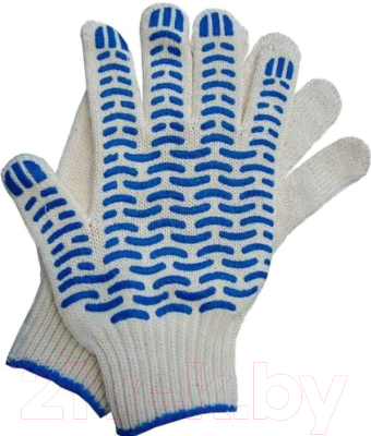 Перчатки защитные Kronex ПВХ волна 10 класс / PER-0027 (белый)