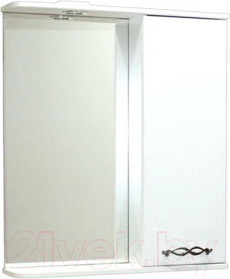 Шкаф с зеркалом для ванной СанитаМебель Джаст 12.650 (правый)