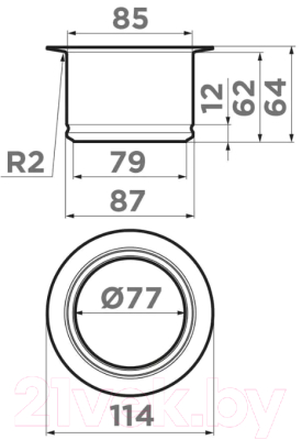 Пневмокнопка для измельчителя отходов Omoikiri Nagare Slim NA-02 G