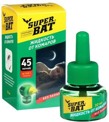 Наполнитель для фумигатора Super Bat 45 ночей от комаров / SBAT04530 (30мл) -