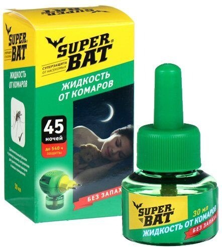 Наполнитель для фумигатора Super Bat 45 ночей от комаров / SBAT04530 (30мл)