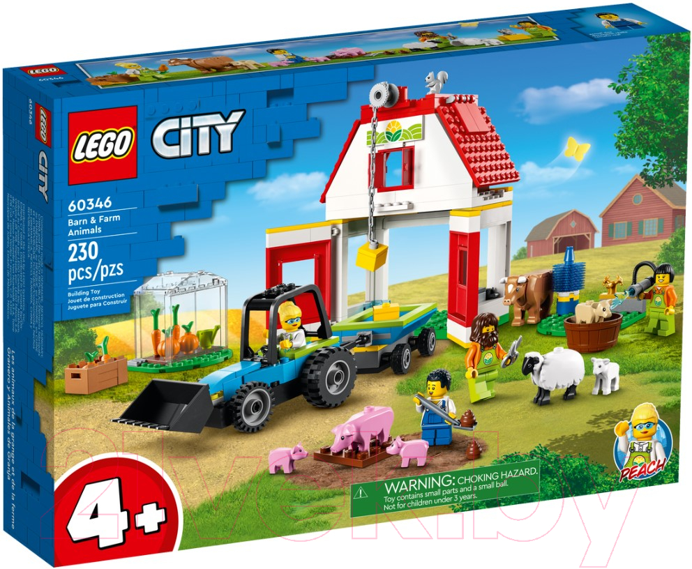 Конструктор Lego City Ферма и амбар с животными 60346