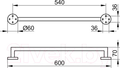 Держатель для полотенца Keuco Edition 90 / 19001010600