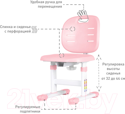 Стул детский Anatomica Lux Pro (розовый)
