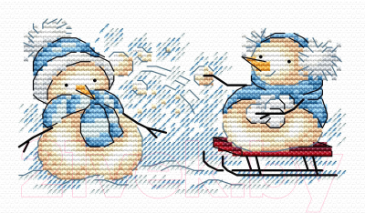 Набор для вышивания М.П.Студия Забавные снеговики / М-721М
