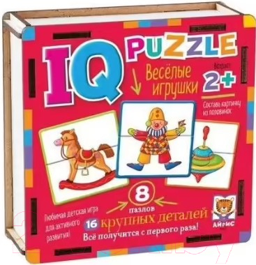 Развивающая игра Айрис-пресс IQ пазл деревянный. Веселые игрушки 2+ / 9785811282500