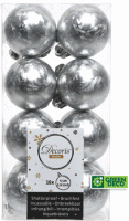 Набор шаров новогодних Kaemingk Шары / 021828 (16шт, серебристый лед) - 