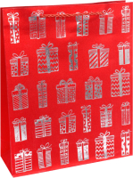 

Пакет подарочный Dream Cards, Красный с подарочками / ПКП-2586