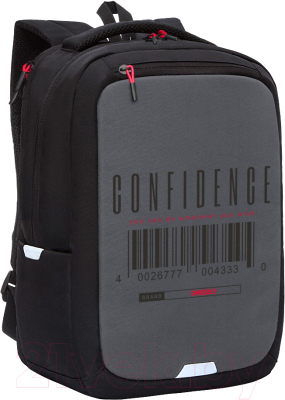 Школьный рюкзак Grizzly RU-334-1 (черный/серый)