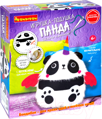 Изображение товара Набор для шитья Bondibon Шить просто! Игрушка-подушка Панда / ВВ5558