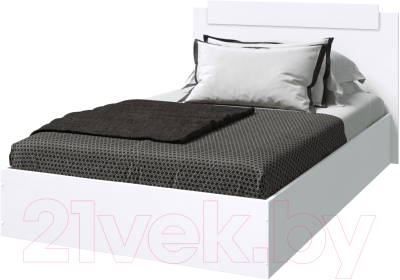 Полуторная кровать МебельЭра Эко 1200 (белый гладкий)