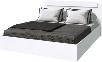 Двуспальная кровать МебельЭра Эко 1600 (белый гладкий) - 