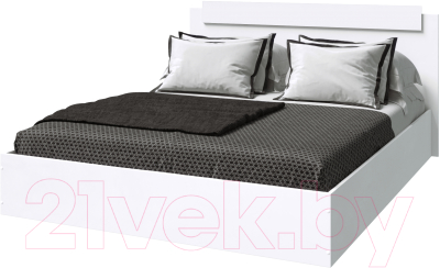 Двуспальная кровать МебельЭра Эко 1600 (белый гладкий)
