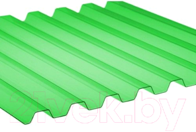 Монолитный поликарбонат Borrex Трапеция 2000x1050x0.8мм (зеленый)