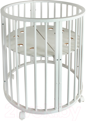 Детская кровать-трансформер INDIGO Simple 7 в 1 поперечный маятник (белый)