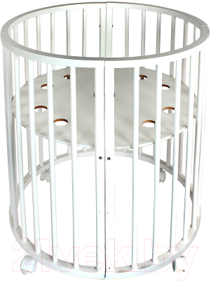 Детская кровать-трансформер INDIGO Simple 7 в 1 поперечный маятник (белый)