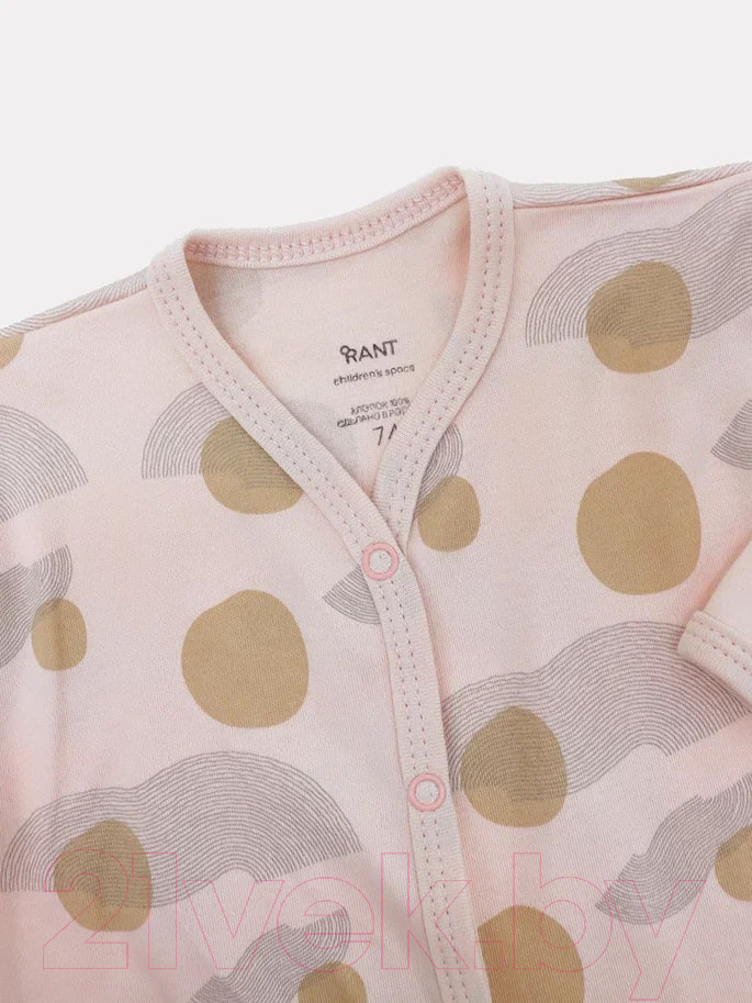 Комбинезон для малышей Rant Hugs And Kisses / HK_PP11-68 (Pattern Pink, р.68) — фото 4