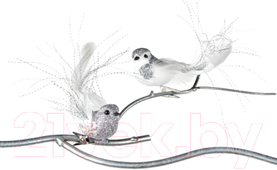 Елочная игрушка Goodwill Xmas 2022 Птица белая с серебром / MC 40205