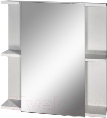 Шкаф с зеркалом для ванной Гамма 07т (белый)