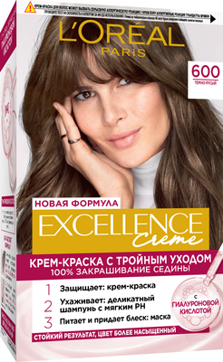 Крем-краска для волос L'Oreal Paris Color Excellence 600 (темно-русый) - 