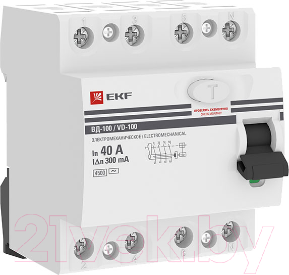 Устройство защитного отключения EKF PROxima ВД-100 4P 40А 300мА / elcb-4-40-300-em-pro
