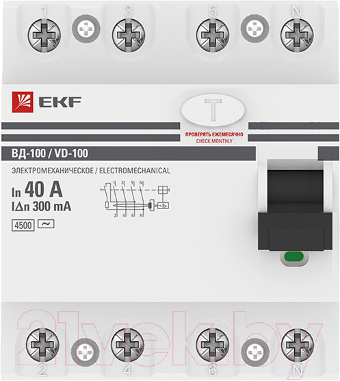 Устройство защитного отключения EKF PROxima ВД-100 4P 40А 300мА / elcb-4-40-300-em-pro