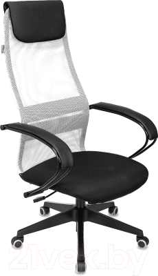 Кресло офисное Бюрократ CH-607 (светло-серый TW-02/сетка)