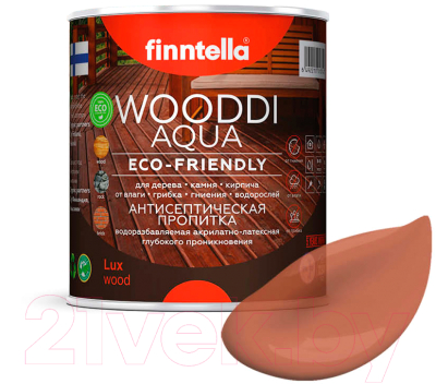 Пропитка для дерева Finntella Wooddi Aqua Tiili / F-28-0-1-FW112 (900мл)