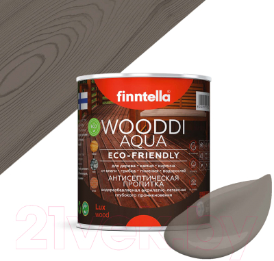 Пропитка для дерева Finntella Wooddi Aqua Teak / F-28-0-1-FW121 (900мл)