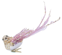 

Елочная игрушка, Sleeping Beauty Птица в пайетках с розовым хвостом / 10262-2