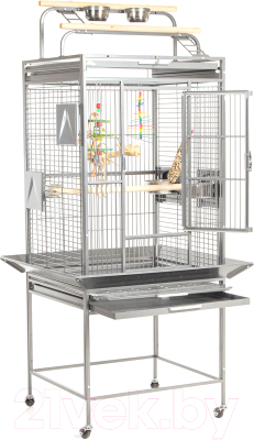 Клетка для птиц MONTANA Cages Finca Play с игровым комплексом / K33002 (светло-серый)