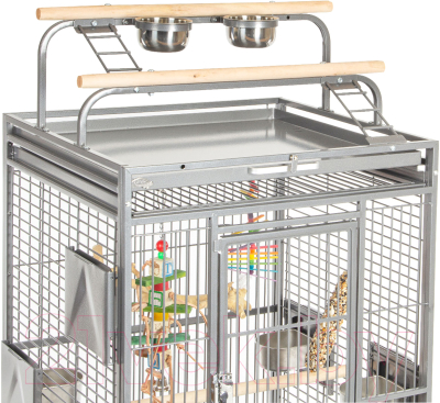 Клетка для птиц MONTANA Cages Finca Play с игровым комплексом / K33002 (светло-серый)