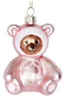 Елочная игрушка Gisela Graham Baby's First Christmas Медвежонок в розовом комбинезоне /01580-1 - 