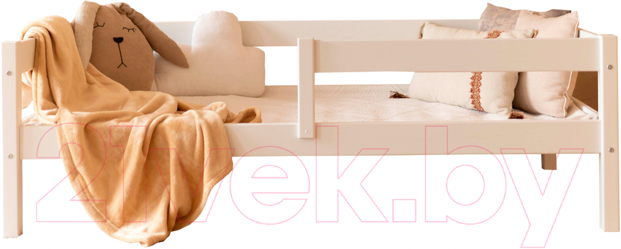 Односпальная кровать детская EcoWood Эльза 80x180 / ECO.001.00036.80-180.W
