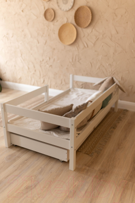 Кровать-тахта детская EcoWood Эльза 80x160 с ящиками / ECO.001.00037.80-160.W