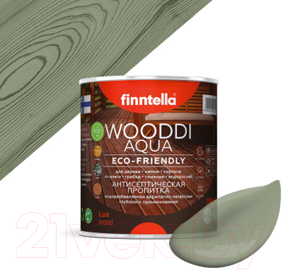 Пропитка для дерева Finntella Wooddi Aqua Lehtia / F-28-0-1-FW105 (900мл)
