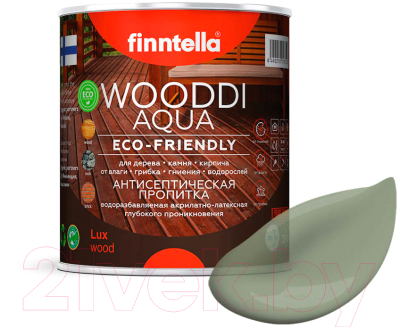 Пропитка для дерева Finntella Wooddi Aqua Lehtia / F-28-0-1-FW105 (900мл)