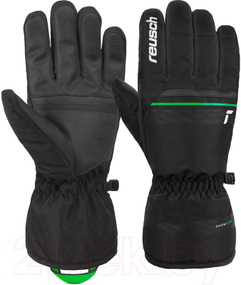 Перчатки лыжные Reusch Snow King / 6201198-7716 (р-р 10.5, Black/Neon Green)