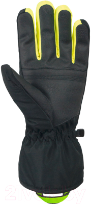 Перчатки лыжные Reusch Snow King / 6201198-7800 (р-р 7, Black/Dress Blue/Safety Yellow)