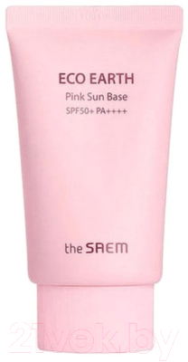 Крем солнцезащитный The Saem Eco Earth Pink Sun Base SPF50+ PA++++ (50г)