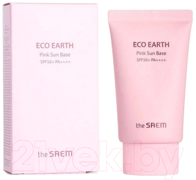 Крем солнцезащитный The Saem Eco Earth Pink Sun Base SPF50+ PA++++ (50г)