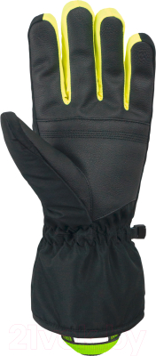 Перчатки лыжные Reusch Snow King / 6201198-7800 (р-р 7.5, Black/Dress Blue/Safety Yellow)