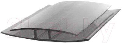 Профиль соединительный для поликарбоната Berolux Неразъемный 4мм (6м, серый)