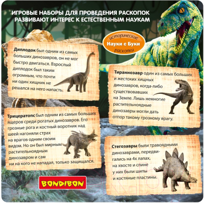 Набор для опытов Bondibon Исторические раскопки Науки с Буки Яйцо динозавра / ВВ5561