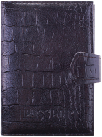 Обложка на паспорт OfficeSpace 222066 (черный/крокодил) - 