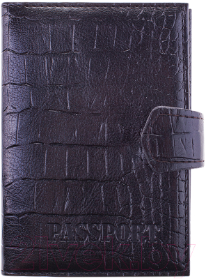 Обложка на паспорт OfficeSpace 222066 (черный/крокодил)