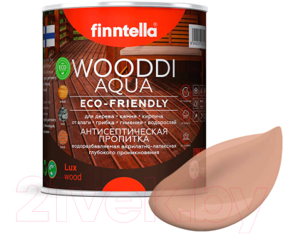 Пропитка для дерева Finntella Wooddi Aqua Mulperi / F-28-0-1-FW139 (900мл)